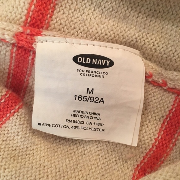 Old Navy Women’s Cream Sweater with Orange Stripes - Picture 6 of 6